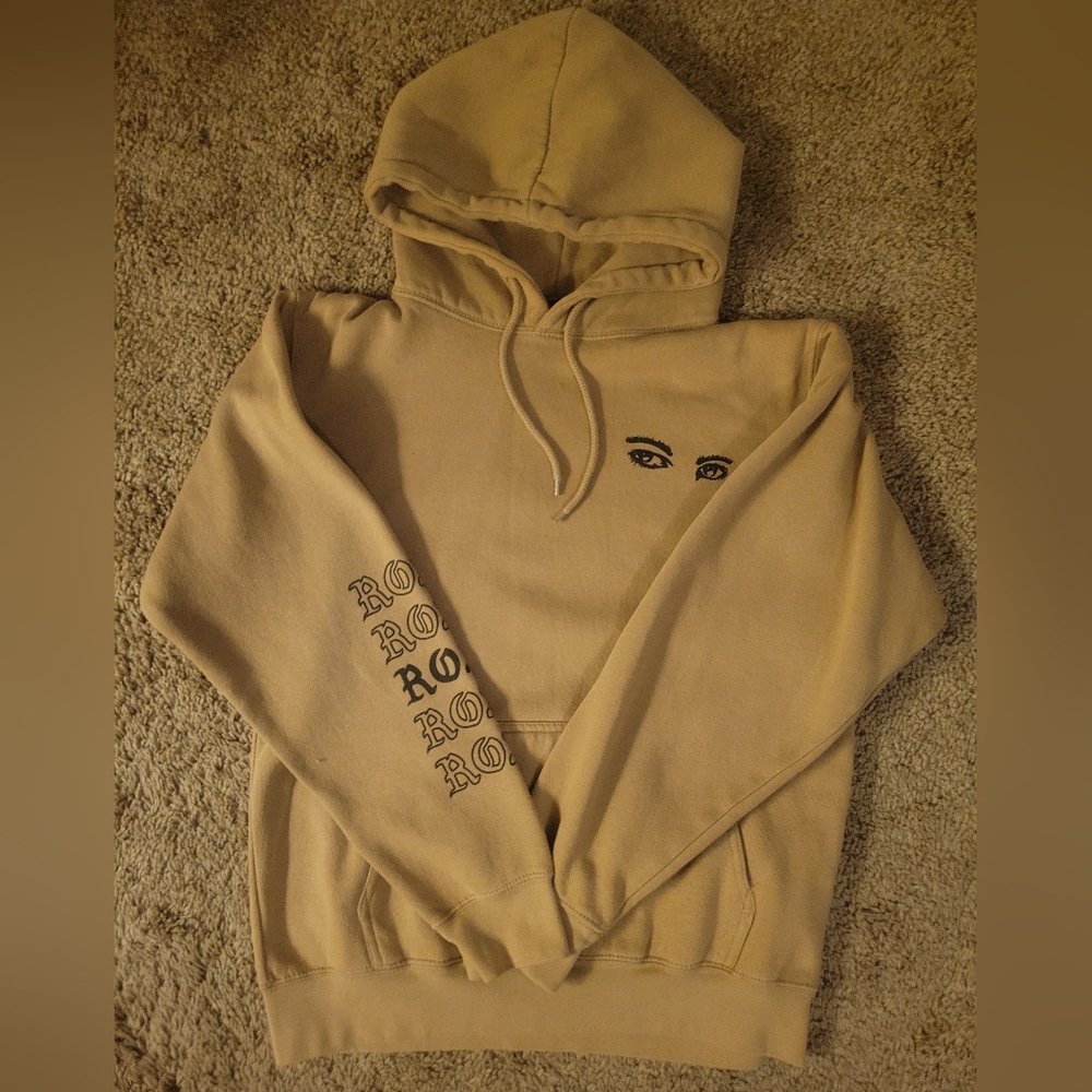 Cozy Tan Hoodie with Eye Graphic